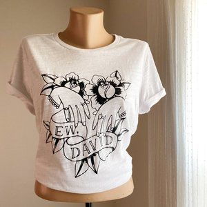 Ew David Schitt's Creek Alexis Rose Hands Illustration White Slub t-shirt M L